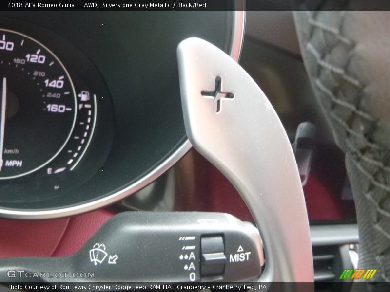 Silverstone Gray Metallic / Black/Red 2018 Alfa Romeo Giulia Ti AWD