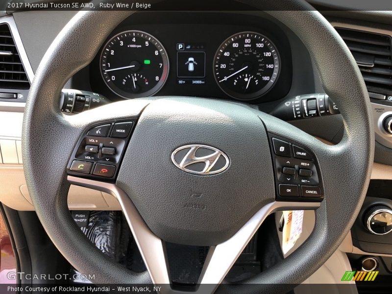 Ruby Wine / Beige 2017 Hyundai Tucson SE AWD