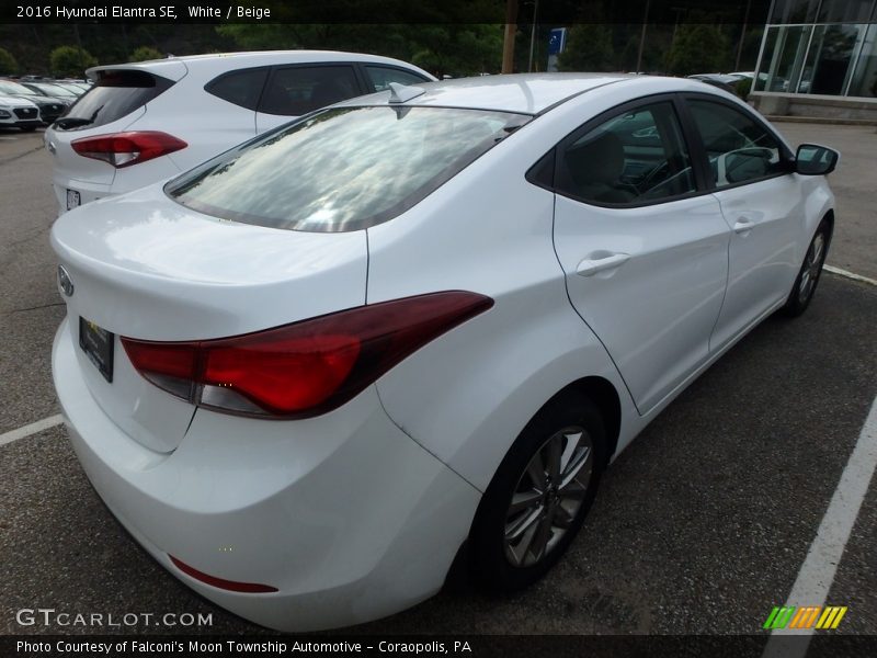 White / Beige 2016 Hyundai Elantra SE