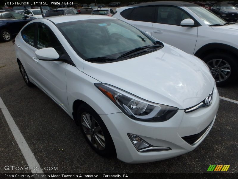 White / Beige 2016 Hyundai Elantra SE