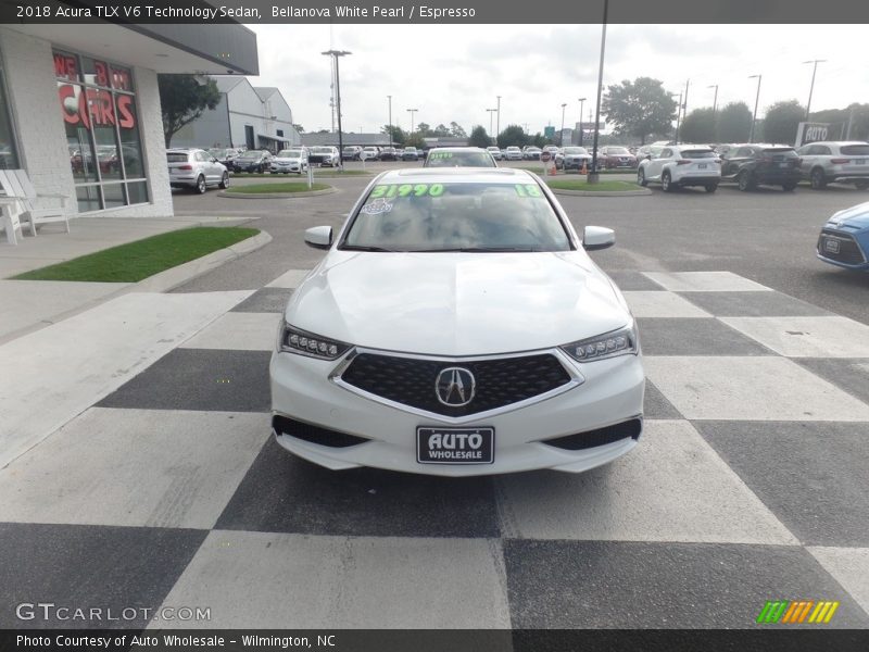 Bellanova White Pearl / Espresso 2018 Acura TLX V6 Technology Sedan