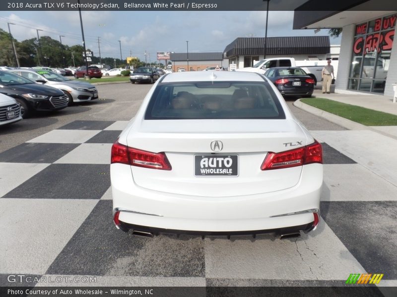 Bellanova White Pearl / Espresso 2018 Acura TLX V6 Technology Sedan