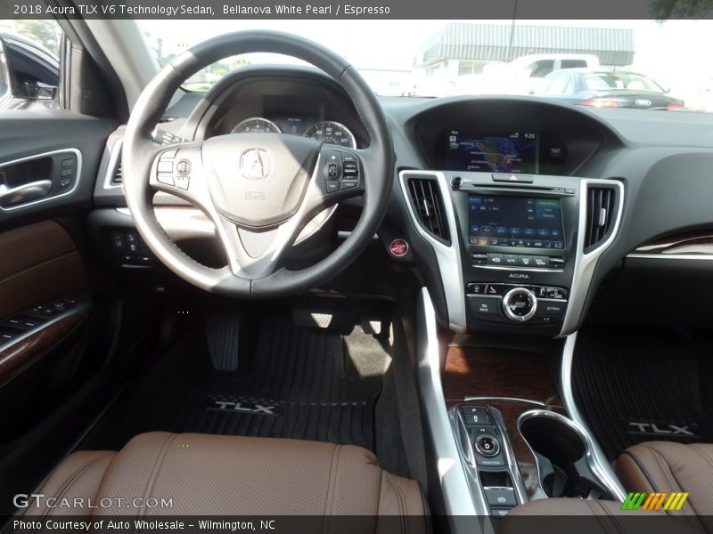 Bellanova White Pearl / Espresso 2018 Acura TLX V6 Technology Sedan