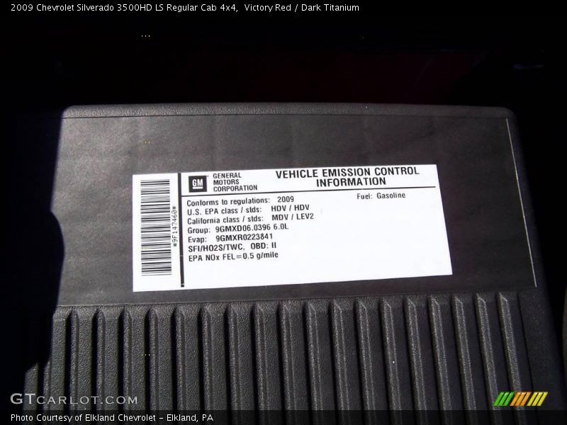 Victory Red / Dark Titanium 2009 Chevrolet Silverado 3500HD LS Regular Cab 4x4