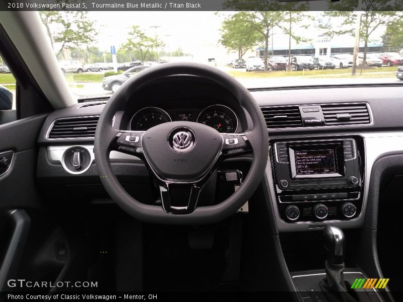 Tourmaline Blue Metallic / Titan Black 2018 Volkswagen Passat S
