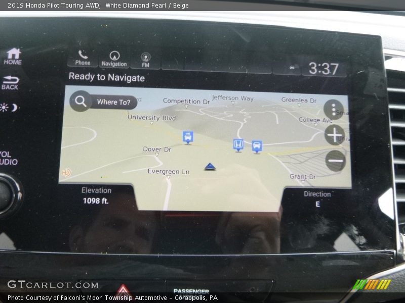 Navigation of 2019 Pilot Touring AWD