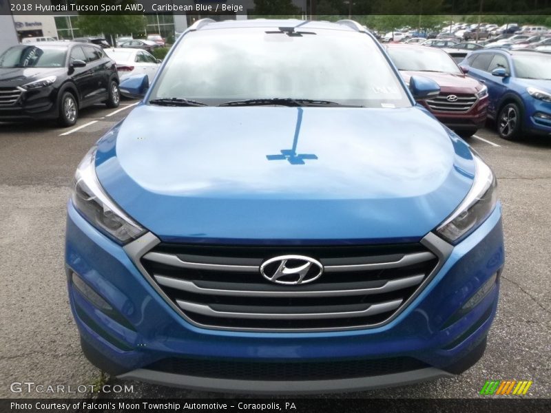 Caribbean Blue / Beige 2018 Hyundai Tucson Sport AWD