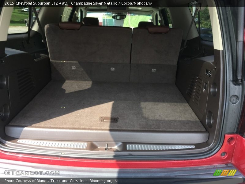 Champagne Silver Metallic / Cocoa/Mahogany 2015 Chevrolet Suburban LTZ 4WD