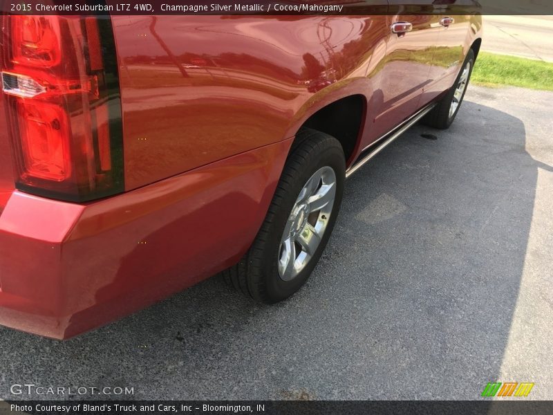 Champagne Silver Metallic / Cocoa/Mahogany 2015 Chevrolet Suburban LTZ 4WD