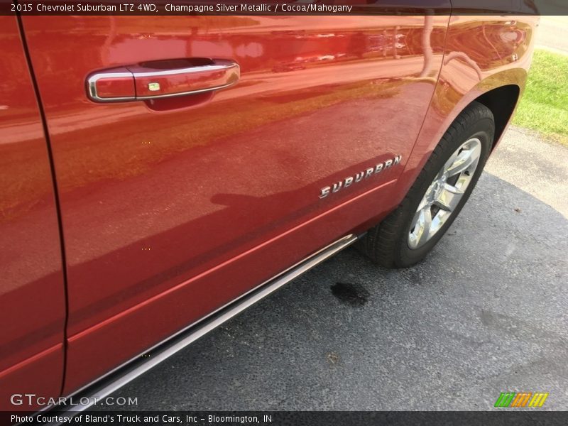 Champagne Silver Metallic / Cocoa/Mahogany 2015 Chevrolet Suburban LTZ 4WD