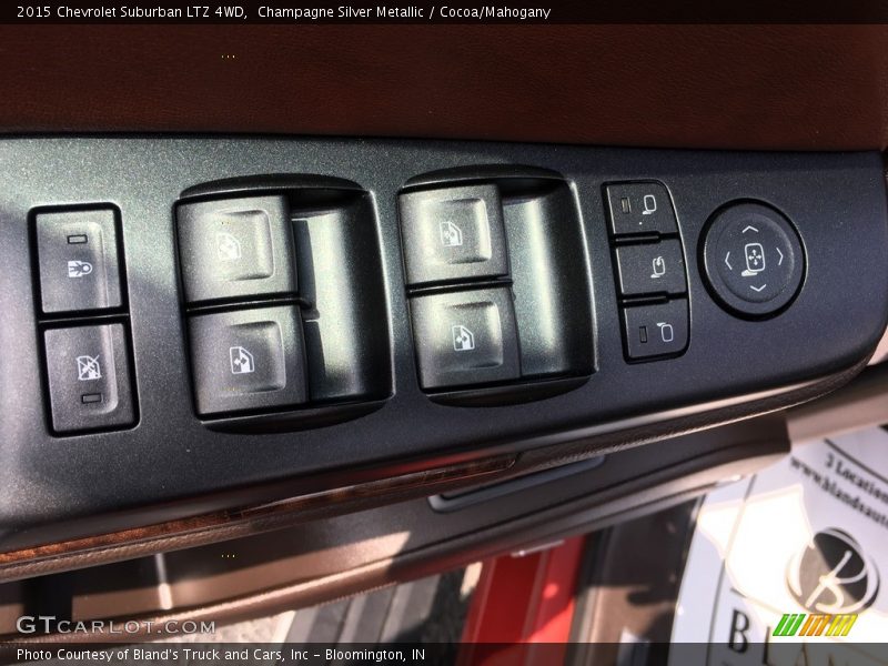Champagne Silver Metallic / Cocoa/Mahogany 2015 Chevrolet Suburban LTZ 4WD