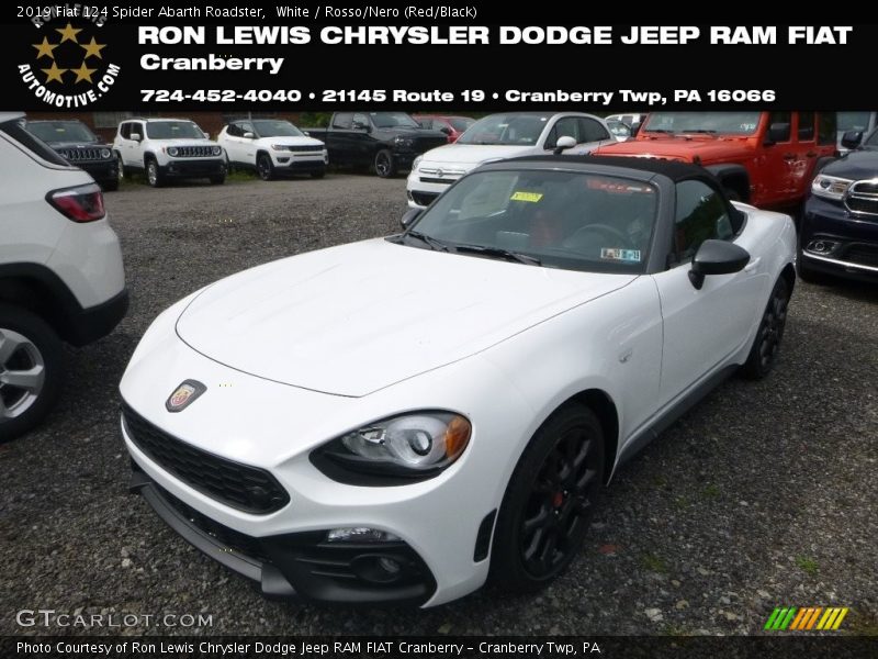 White / Rosso/Nero (Red/Black) 2019 Fiat 124 Spider Abarth Roadster