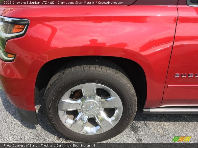 Champagne Silver Metallic / Cocoa/Mahogany 2015 Chevrolet Suburban LTZ 4WD