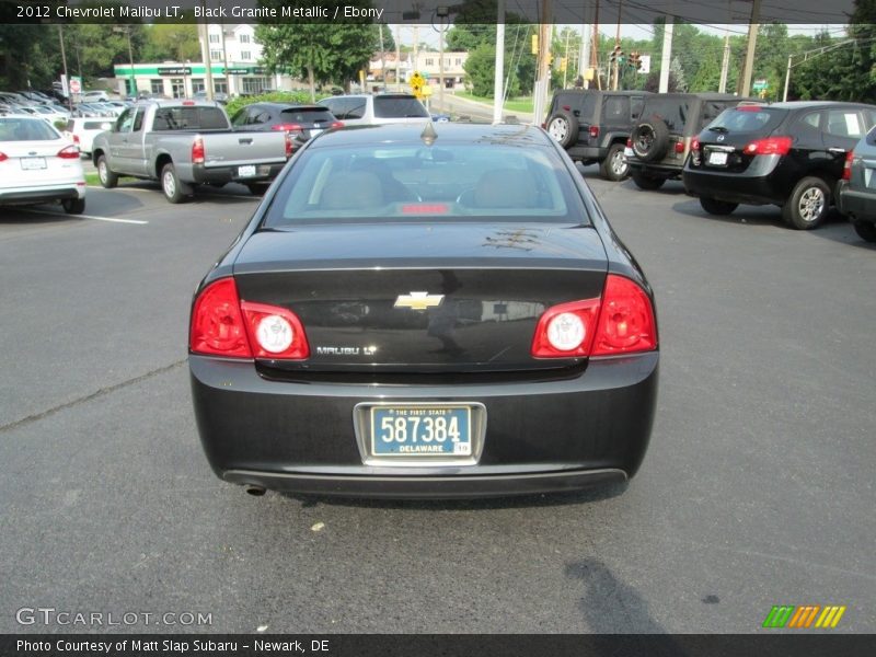 Black Granite Metallic / Ebony 2012 Chevrolet Malibu LT