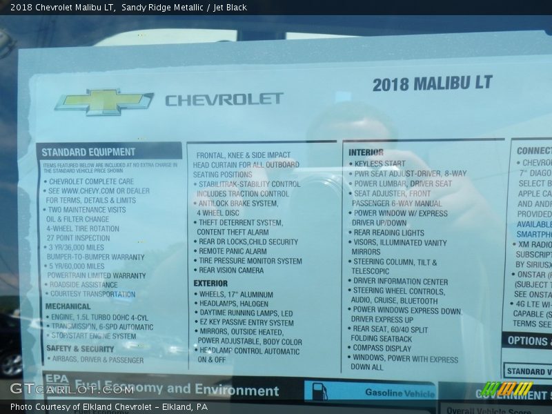 Sandy Ridge Metallic / Jet Black 2018 Chevrolet Malibu LT