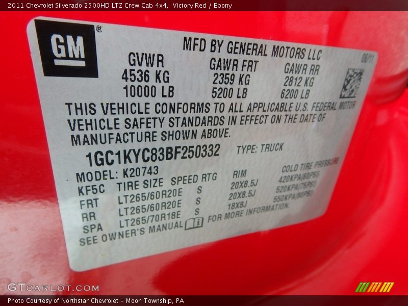 Victory Red / Ebony 2011 Chevrolet Silverado 2500HD LTZ Crew Cab 4x4