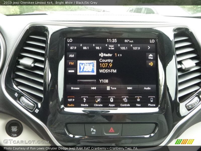 Bright White / Black/Ski Grey 2019 Jeep Cherokee Limited 4x4