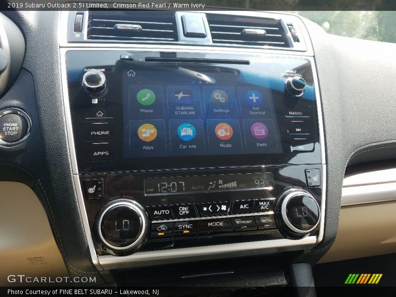 Controls of 2019 Outback 2.5i Limited