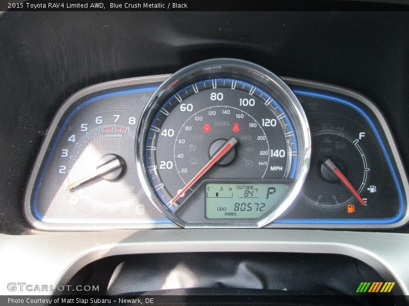 Blue Crush Metallic / Black 2015 Toyota RAV4 Limited AWD
