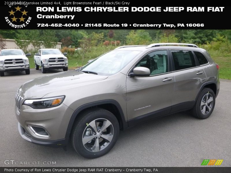 Light Brownstone Pearl / Black/Ski Grey 2019 Jeep Cherokee Limited 4x4