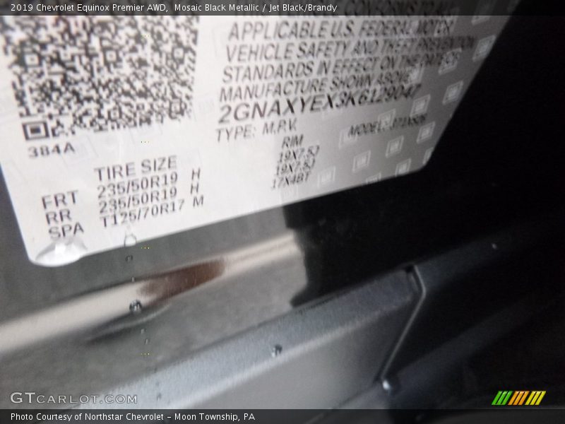 Mosaic Black Metallic / Jet Black/Brandy 2019 Chevrolet Equinox Premier AWD