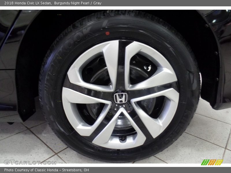 Burgundy Night Pearl / Gray 2018 Honda Civic LX Sedan