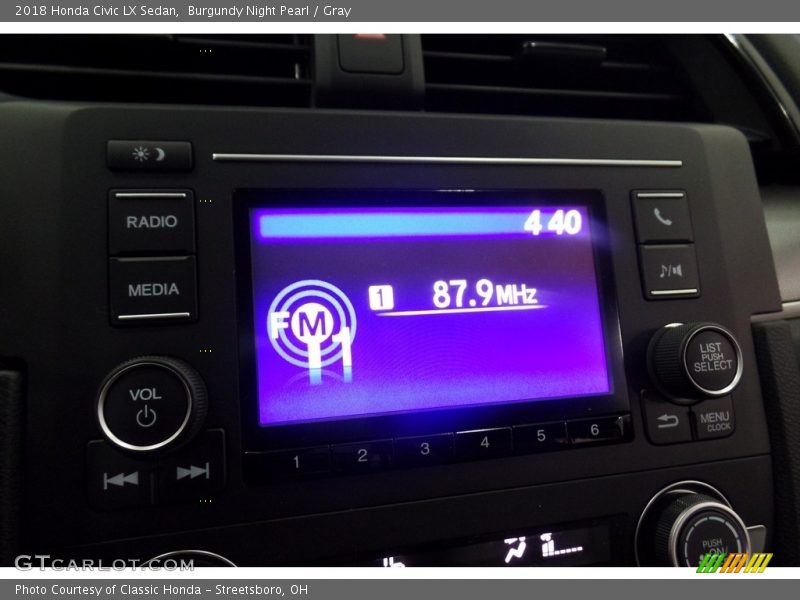 Burgundy Night Pearl / Gray 2018 Honda Civic LX Sedan