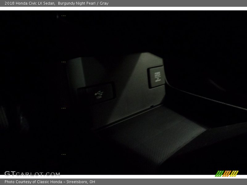 Burgundy Night Pearl / Gray 2018 Honda Civic LX Sedan