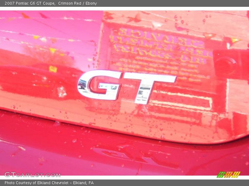 Crimson Red / Ebony 2007 Pontiac G6 GT Coupe