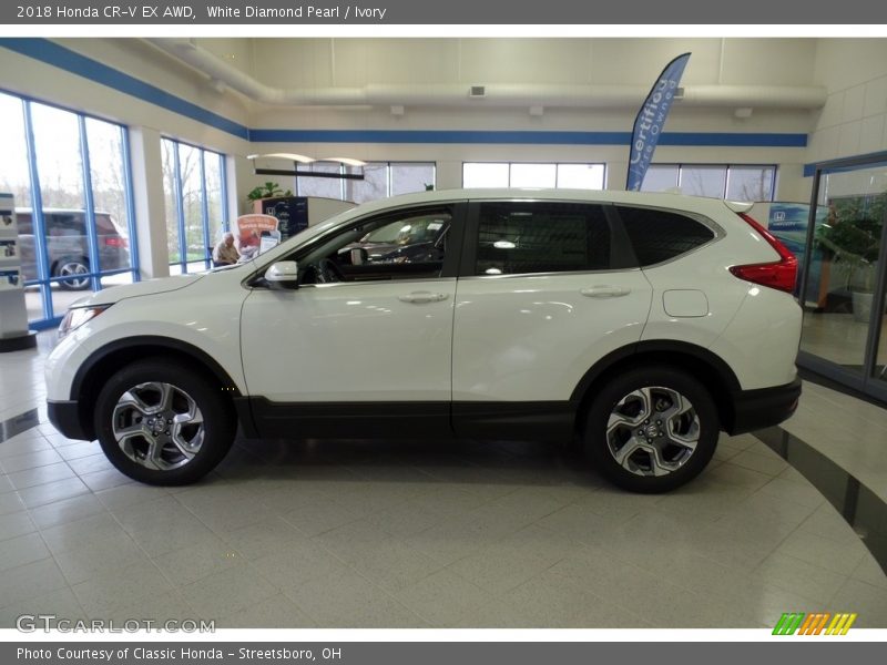 White Diamond Pearl / Ivory 2018 Honda CR-V EX AWD