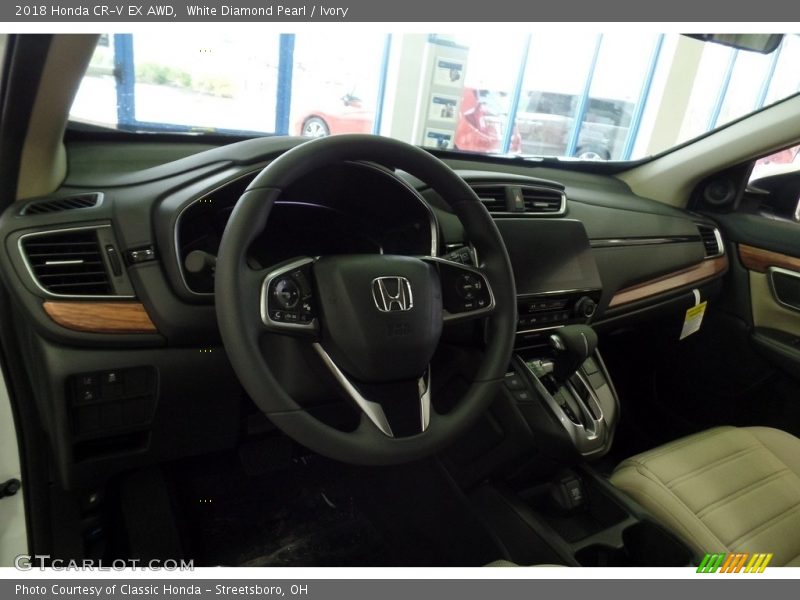 White Diamond Pearl / Ivory 2018 Honda CR-V EX AWD