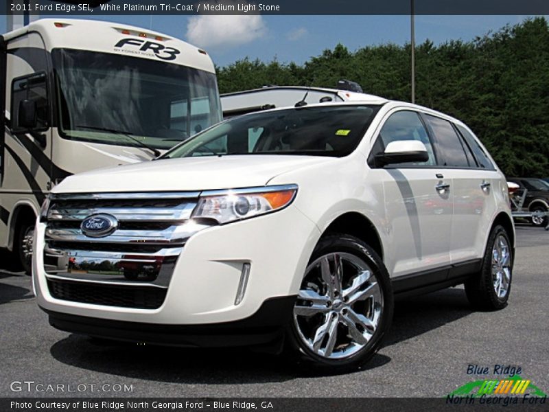 White Platinum Tri-Coat / Medium Light Stone 2011 Ford Edge SEL