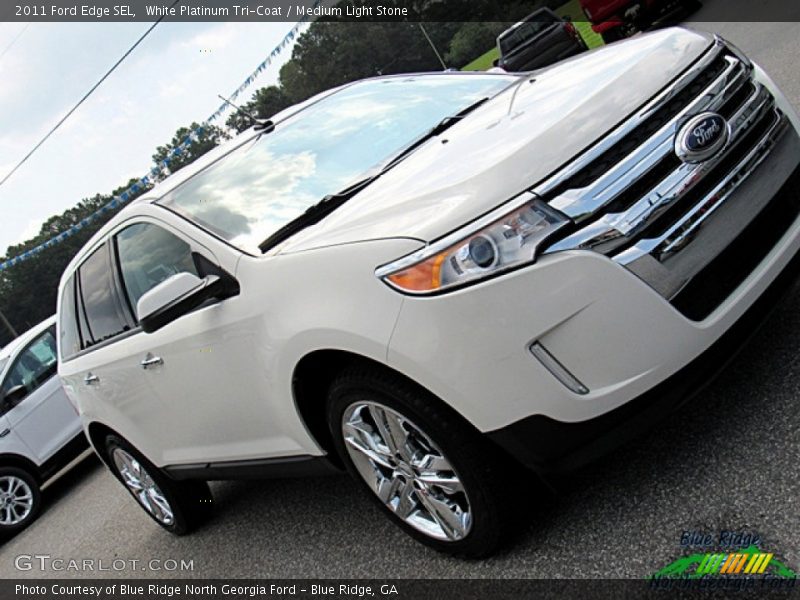 White Platinum Tri-Coat / Medium Light Stone 2011 Ford Edge SEL