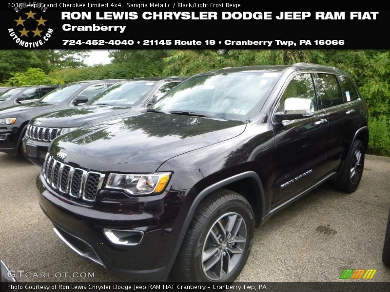 Sangria Metallic / Black/Light Frost Beige 2018 Jeep Grand Cherokee Limited 4x4