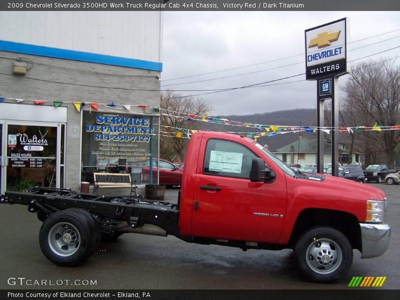 Victory Red / Dark Titanium 2009 Chevrolet Silverado 3500HD Work Truck Regular Cab 4x4 Chassis
