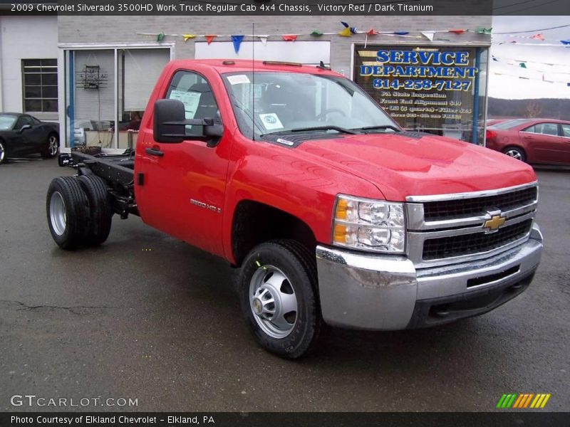 Victory Red / Dark Titanium 2009 Chevrolet Silverado 3500HD Work Truck Regular Cab 4x4 Chassis