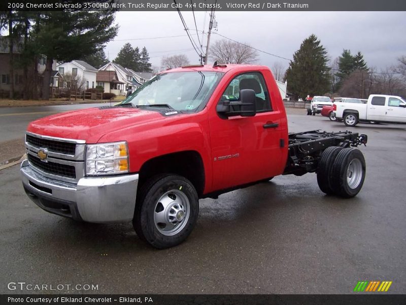 Victory Red / Dark Titanium 2009 Chevrolet Silverado 3500HD Work Truck Regular Cab 4x4 Chassis