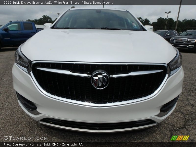 White Frost Tricoat / Shale/Ebony Accents 2019 Buick Enclave Essence AWD