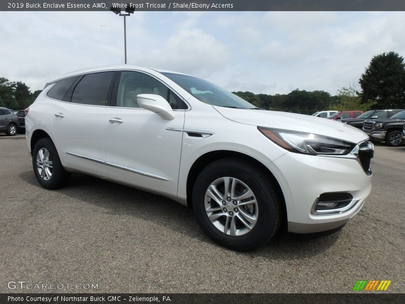 White Frost Tricoat / Shale/Ebony Accents 2019 Buick Enclave Essence AWD