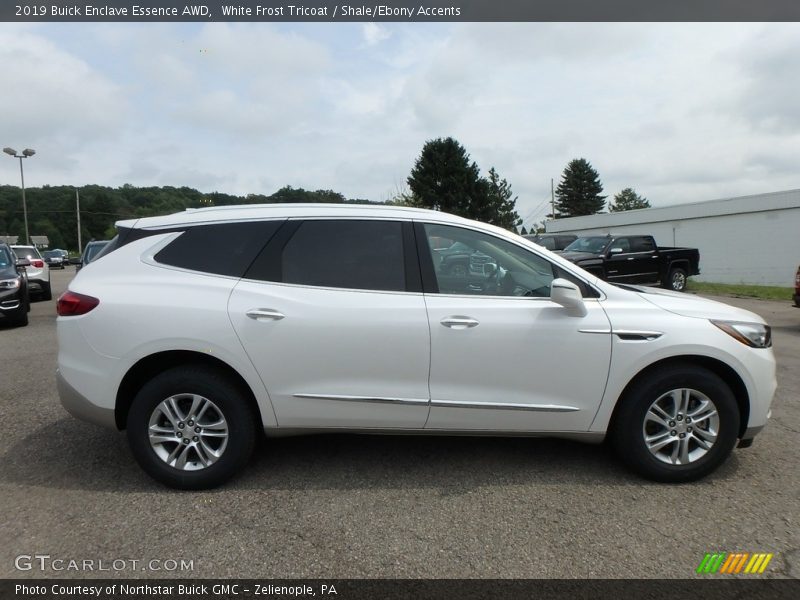 White Frost Tricoat / Shale/Ebony Accents 2019 Buick Enclave Essence AWD