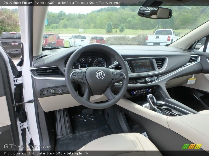 White Frost Tricoat / Shale/Ebony Accents 2019 Buick Enclave Essence AWD