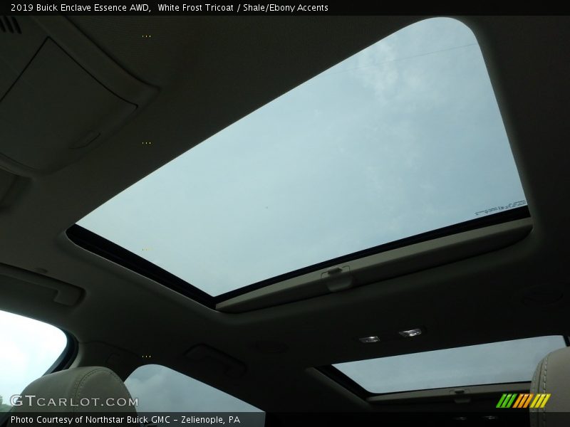 White Frost Tricoat / Shale/Ebony Accents 2019 Buick Enclave Essence AWD