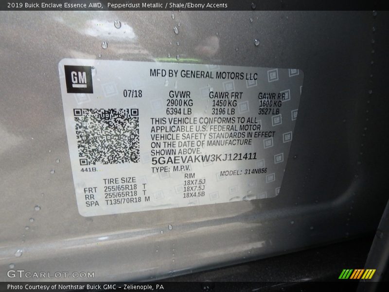 Pepperdust Metallic / Shale/Ebony Accents 2019 Buick Enclave Essence AWD