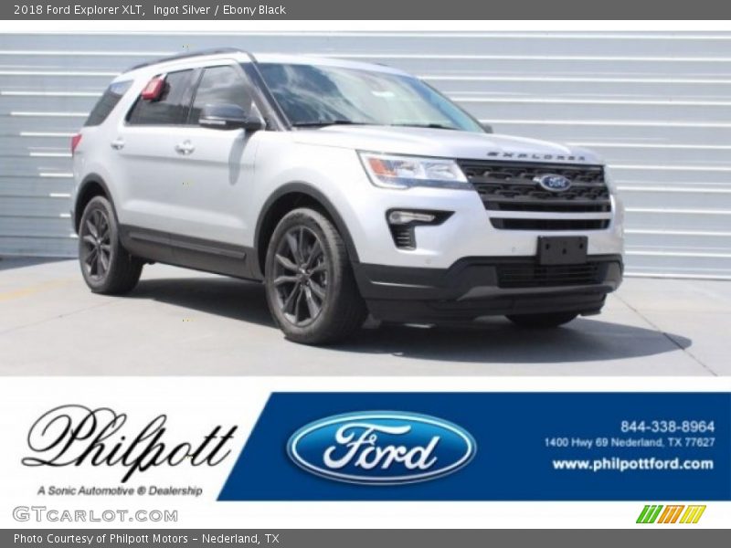 Ingot Silver / Ebony Black 2018 Ford Explorer XLT