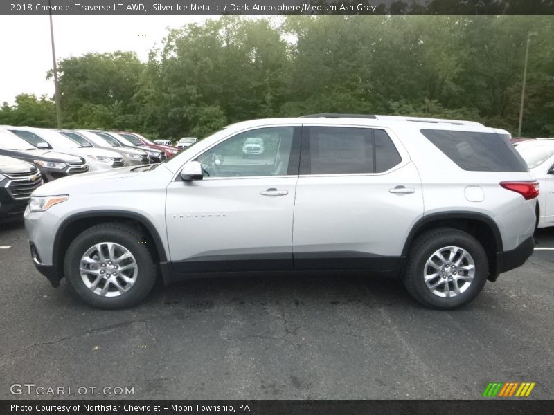 Silver Ice Metallic / Dark Atmosphere/Medium Ash Gray 2018 Chevrolet Traverse LT AWD
