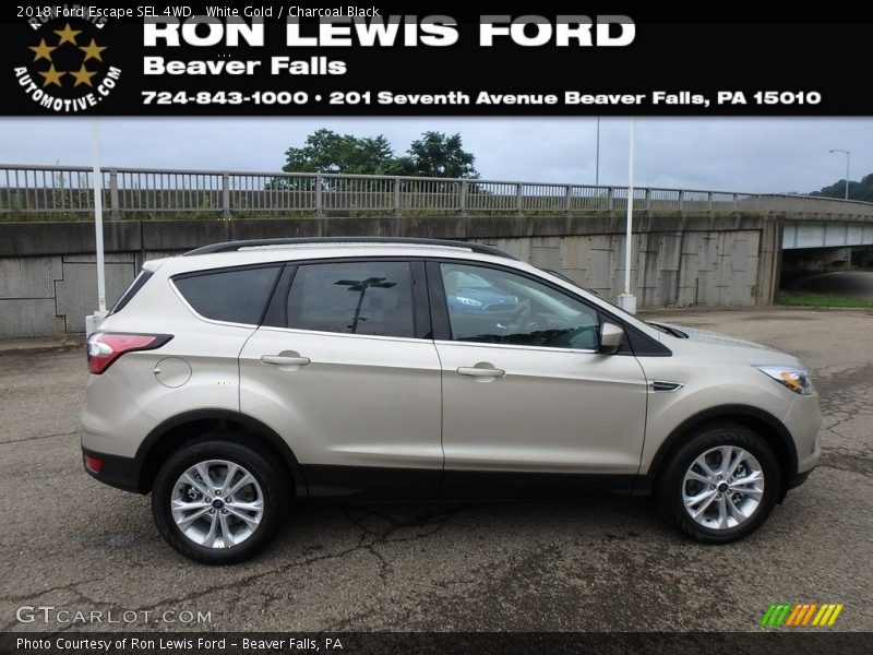 White Gold / Charcoal Black 2018 Ford Escape SEL 4WD