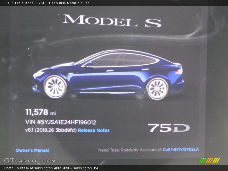 Deep Blue Metallic / Tan 2017 Tesla Model S 75D