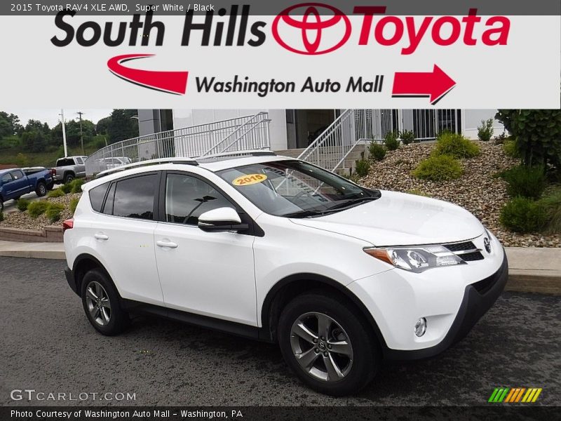 Super White / Black 2015 Toyota RAV4 XLE AWD