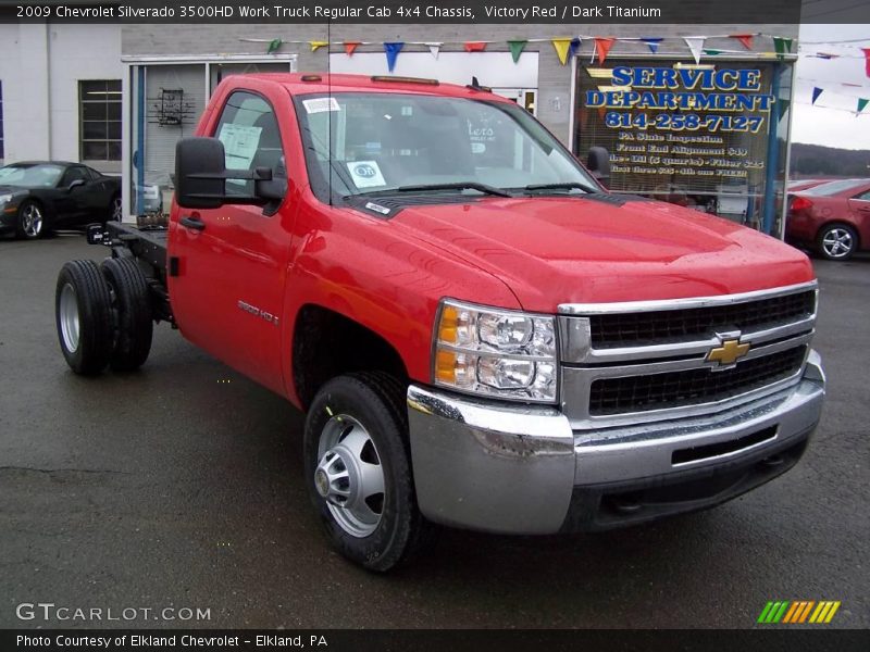 Victory Red / Dark Titanium 2009 Chevrolet Silverado 3500HD Work Truck Regular Cab 4x4 Chassis