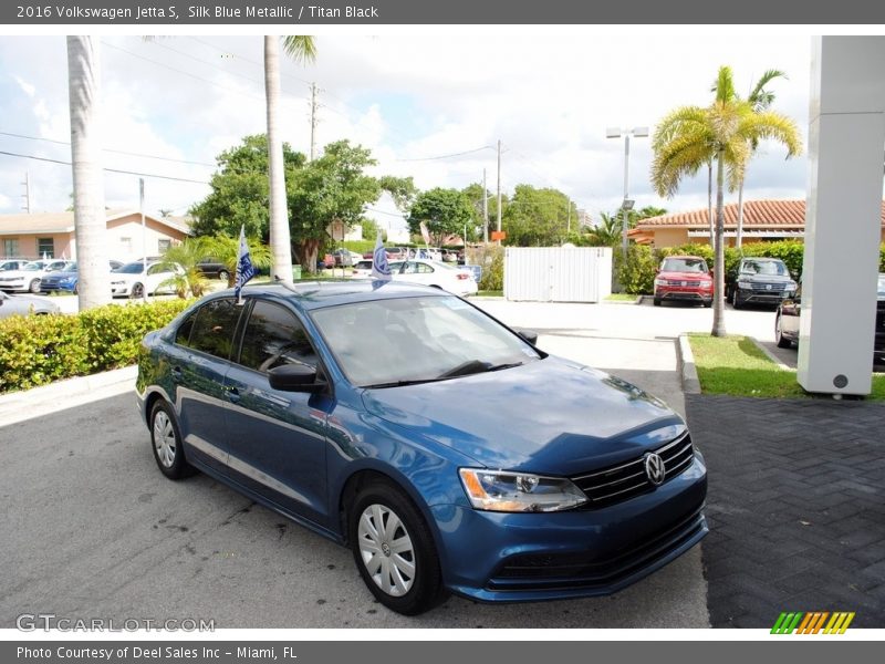 Silk Blue Metallic / Titan Black 2016 Volkswagen Jetta S